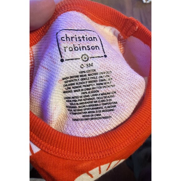 christian robinson orange smiling sun outfit 2 piece set nwt 0-3 months - Picture 2 of 3